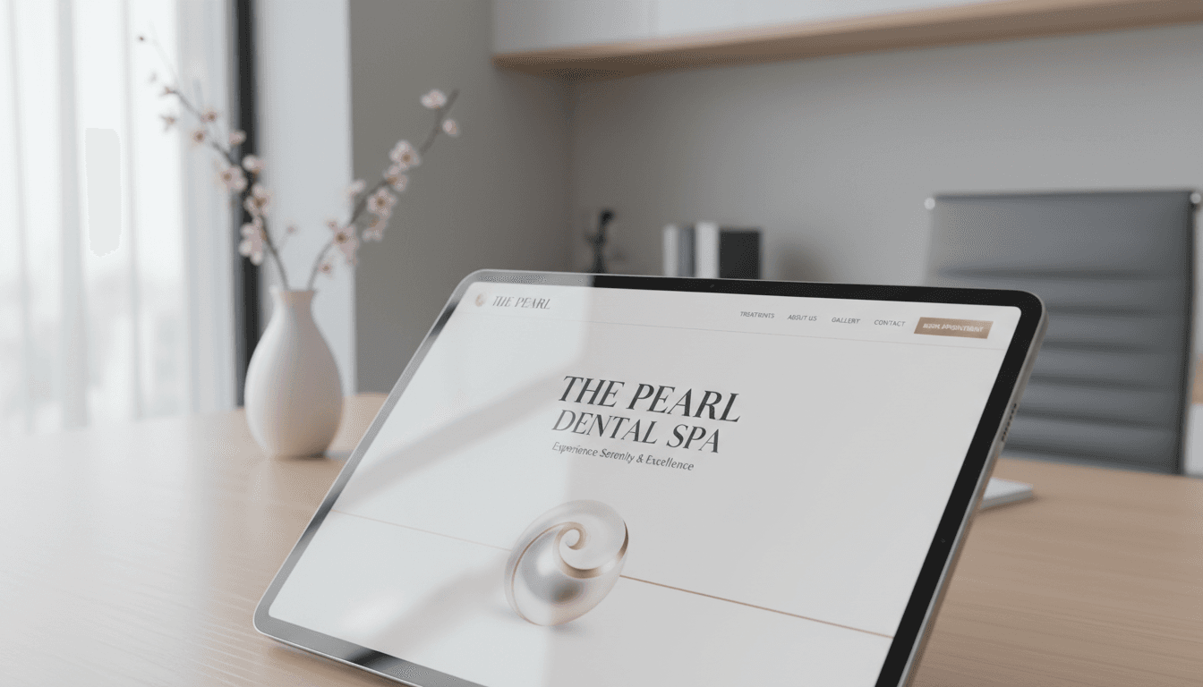 Luxury mobile-first website design on tablet