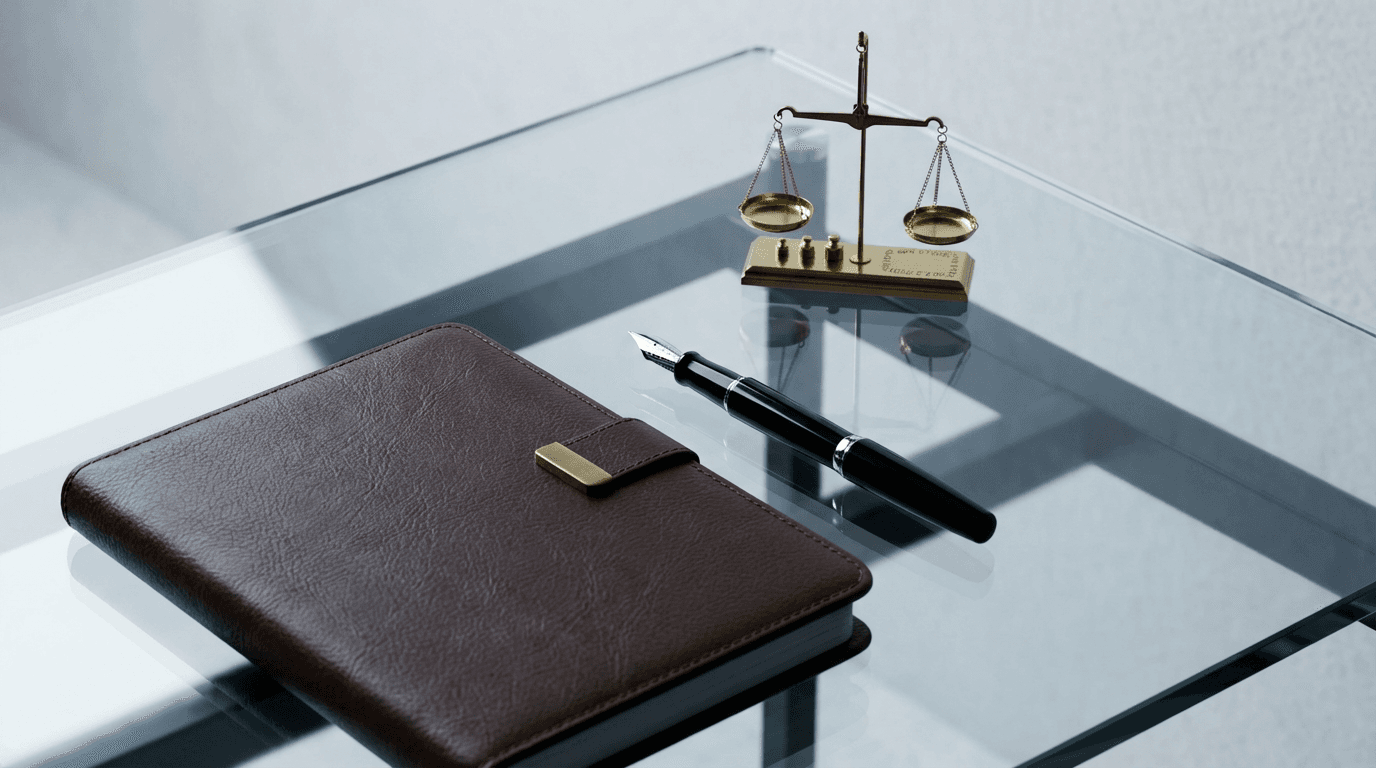 Law firm website displayed on professional desktop setup