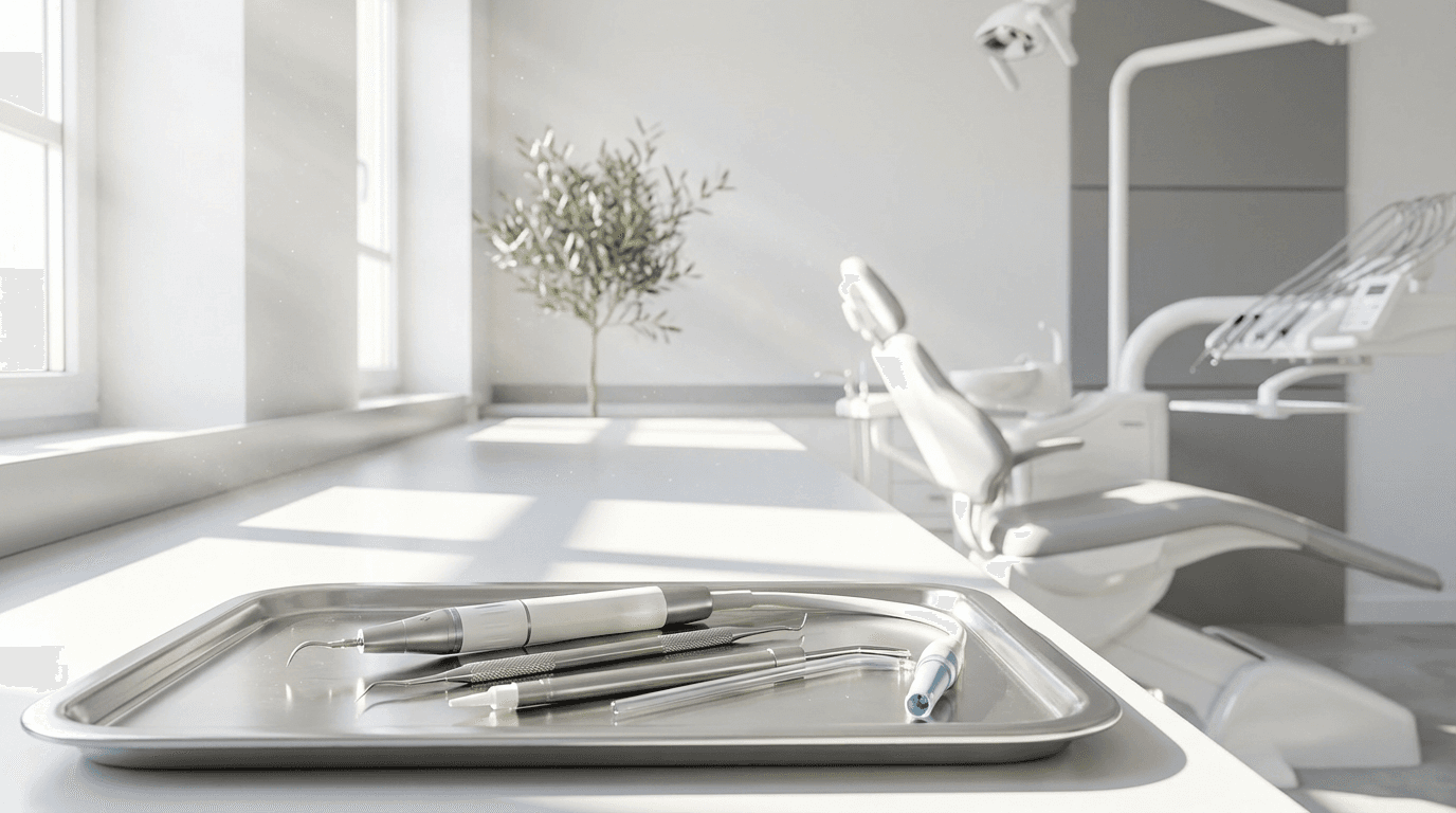 Dental clinic website displayed on tablet