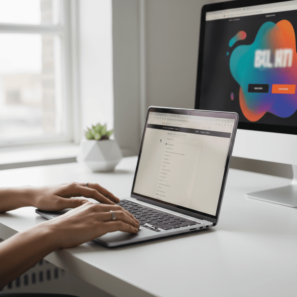 Designer working on luxury website interface
